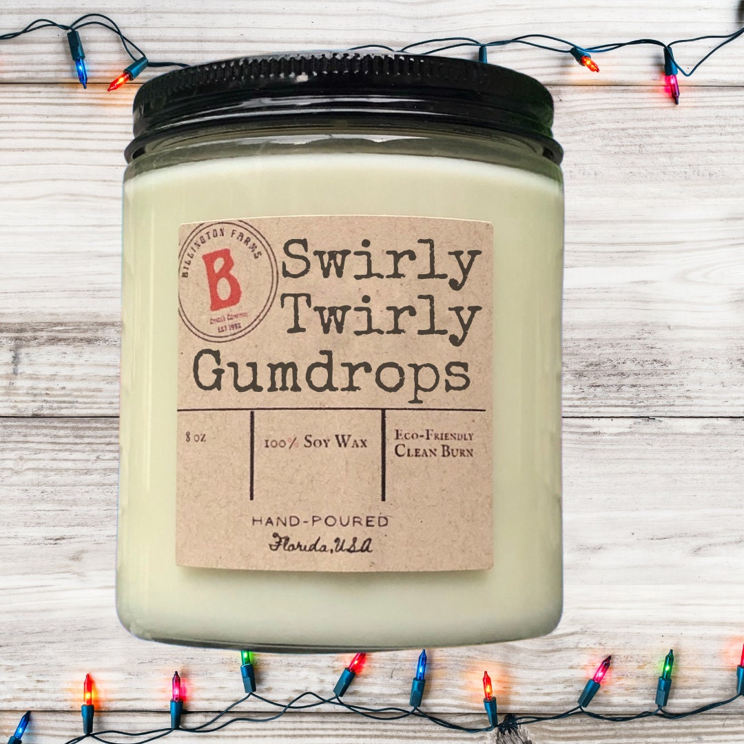 Swirly Twirly Gumdrops |  candle | 100% Soy Wax | Fruity Gumdrop Scented Candles |